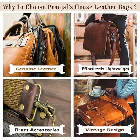 Leather Office Laptop Bag Unisex